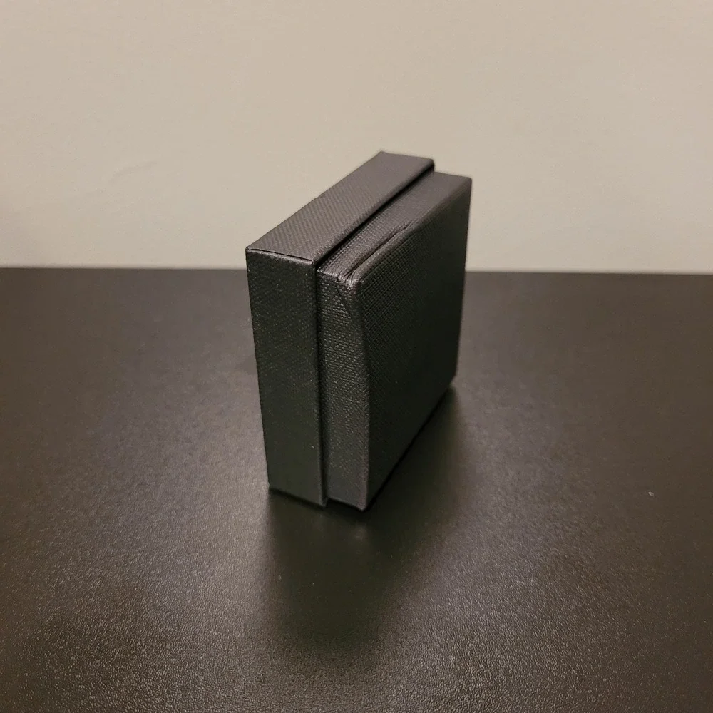 The Real Pearl Co. Small Square‎ Jewelry Gift Box, Black Gold